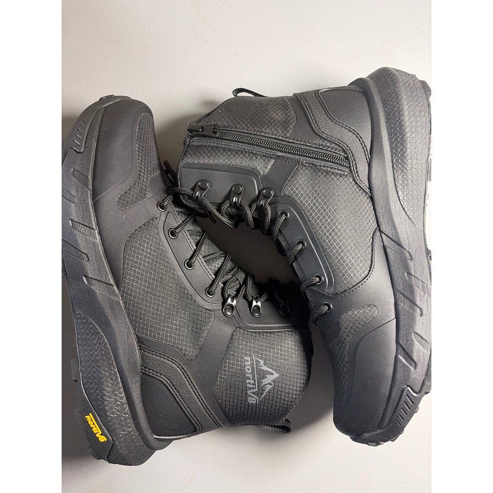 Nortiv8 Tactical Military Boots Mens 9.5 Black Side Zip Work Hiking SNMT241M